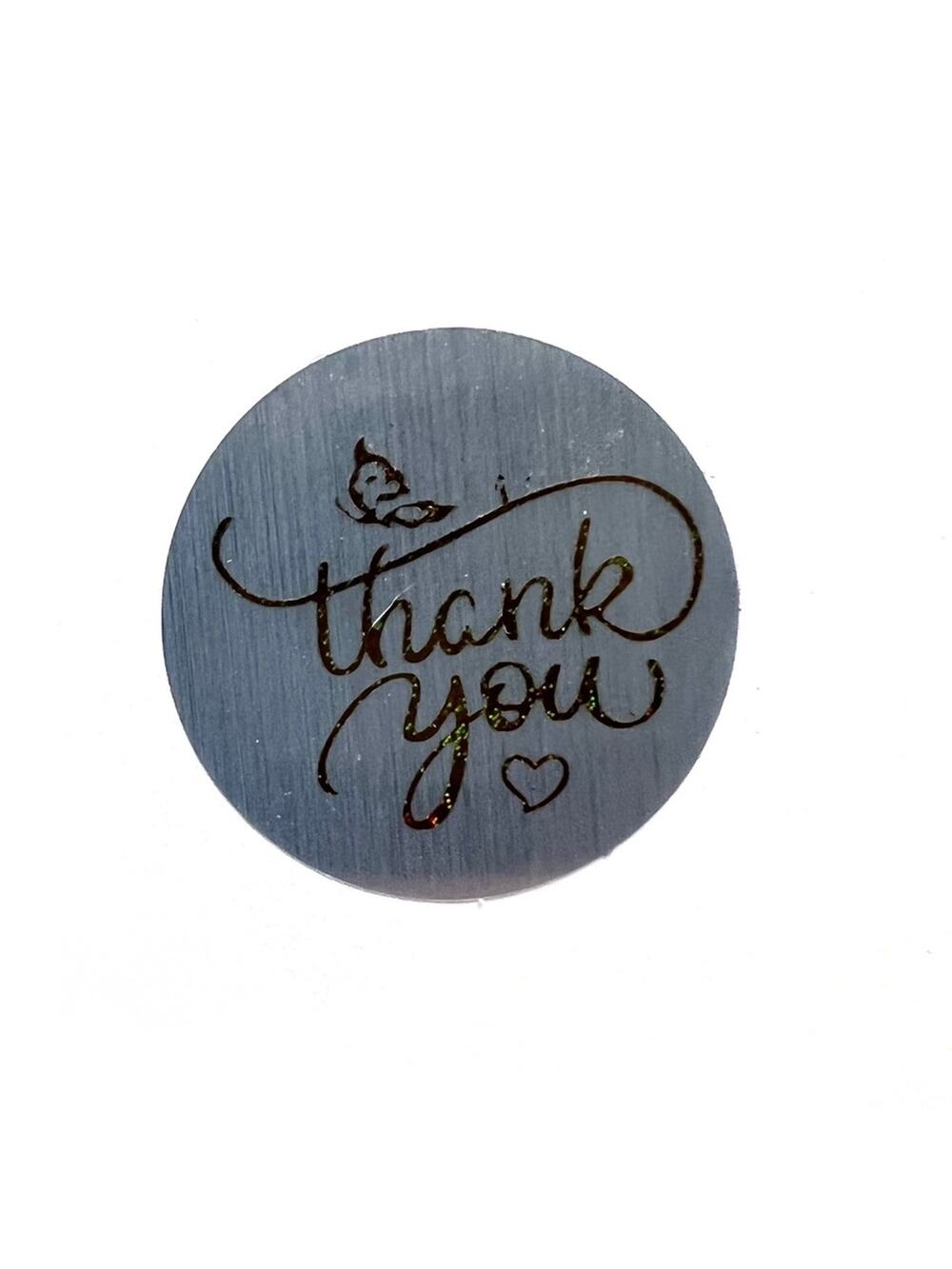 500 1 inch silver and gold thank you stickers on roll for packaging
